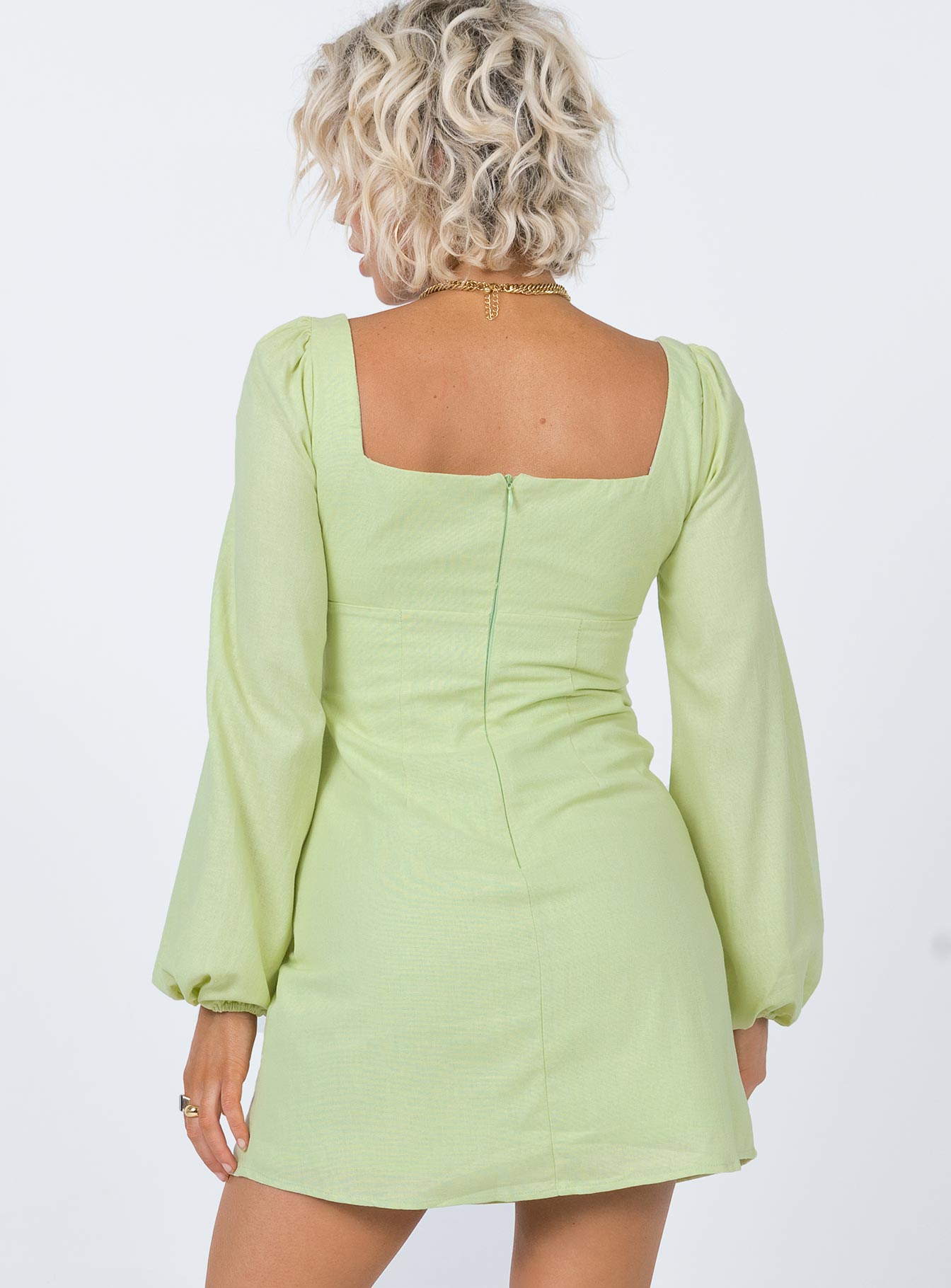 Hastings Long Sleeve Mini Dress Green