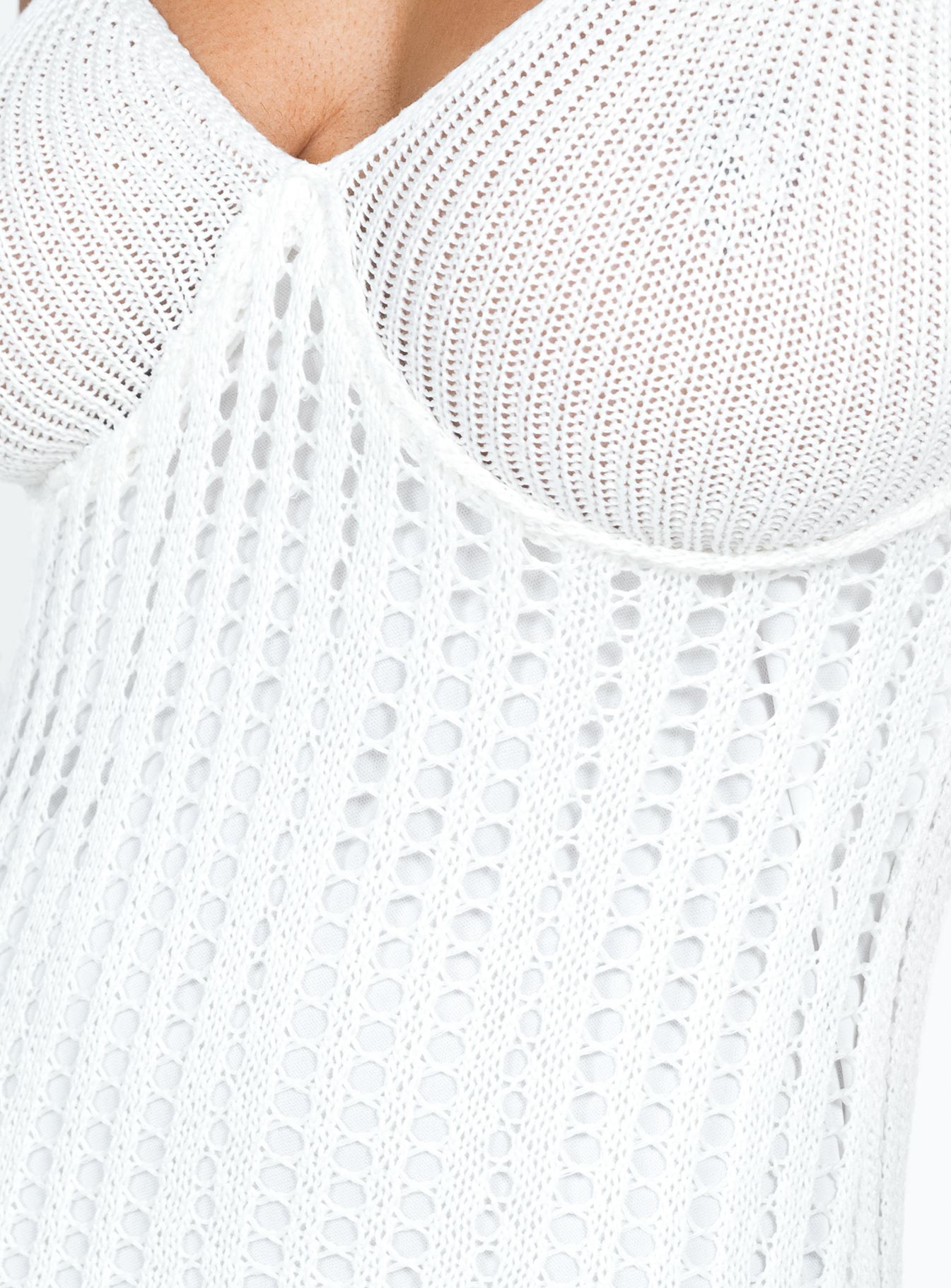 Francie Knit Midi Dress White