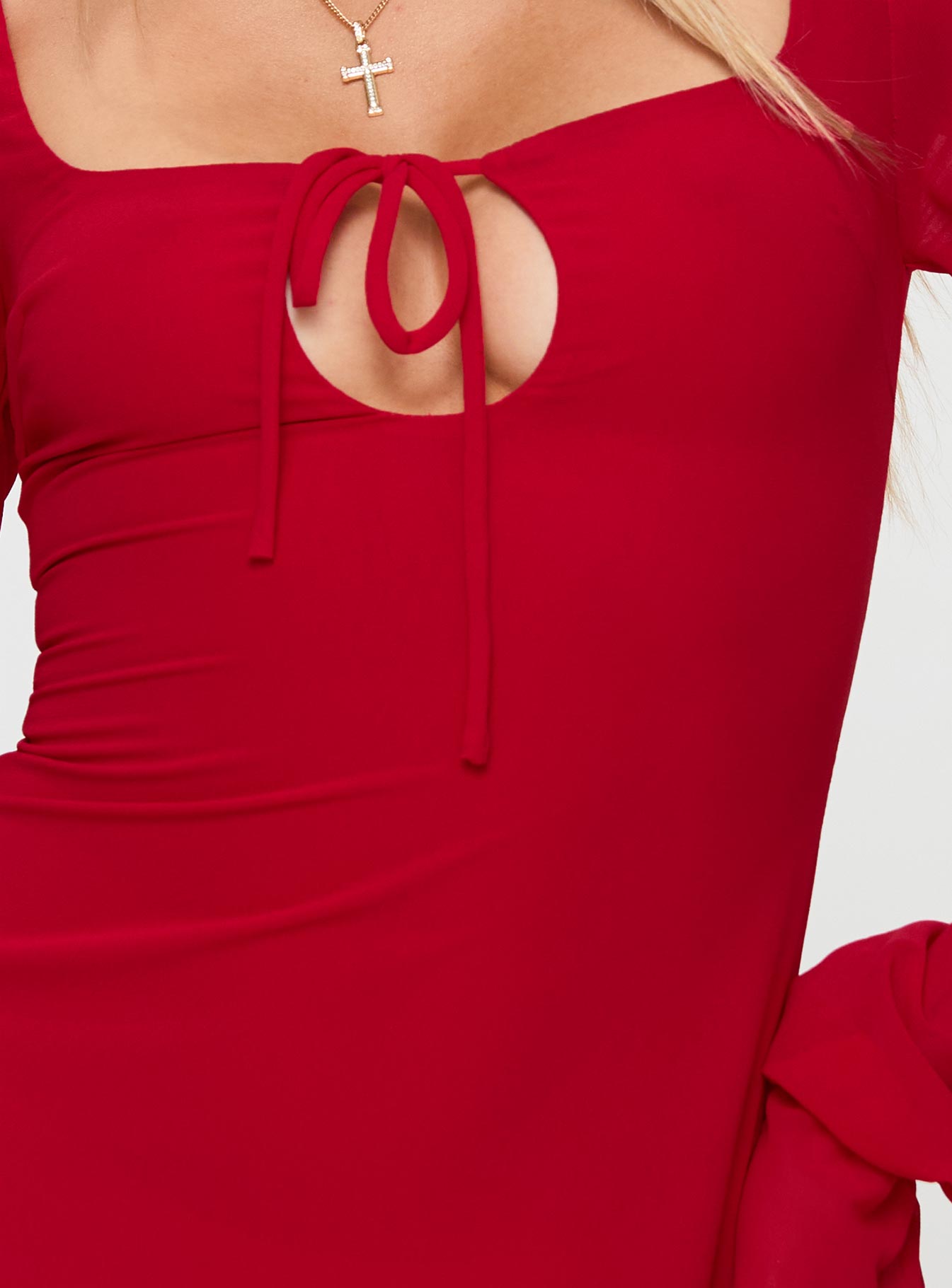 Bayford Long Sleeve Mini Dress Red