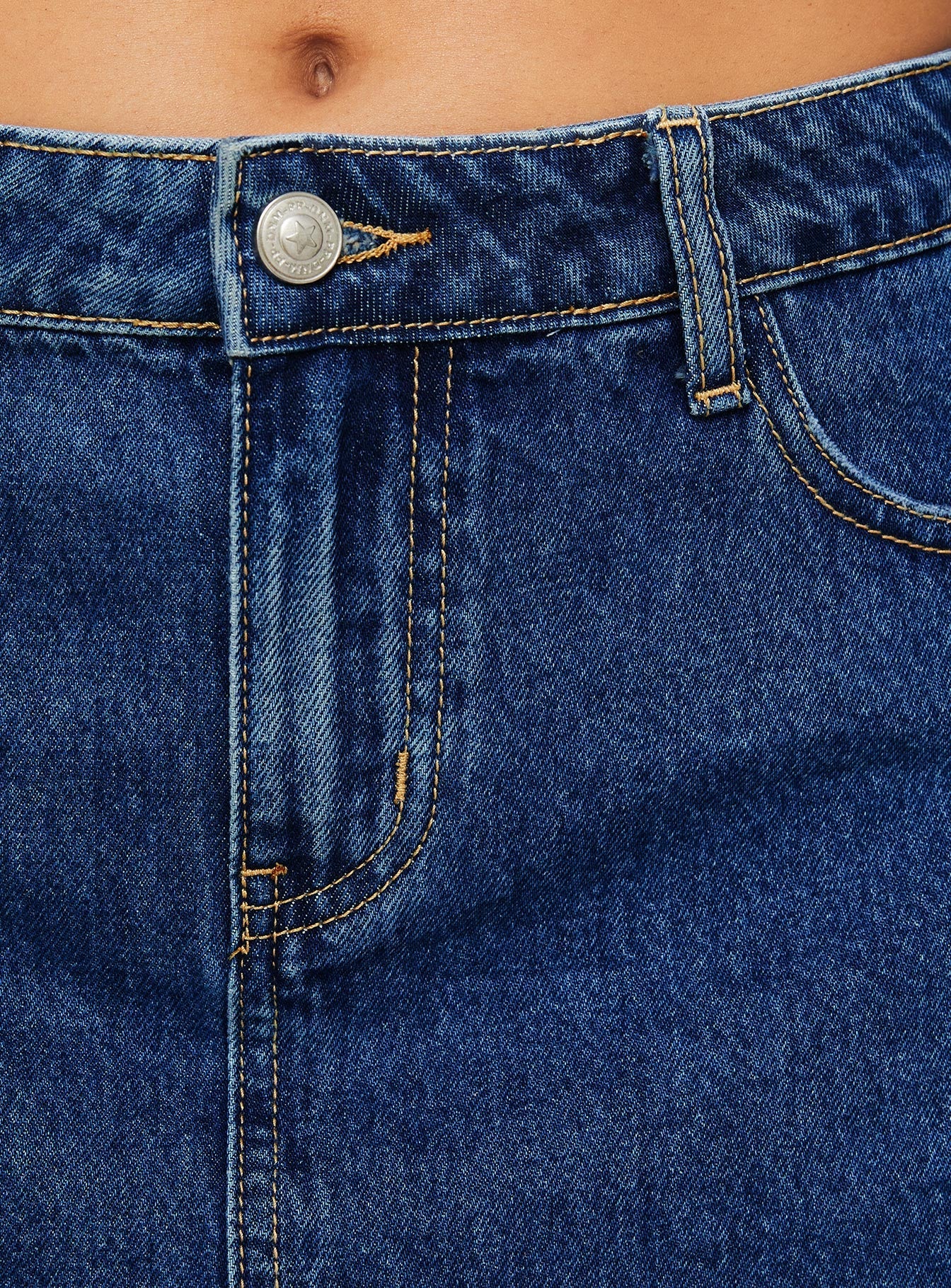 Nickei Denim Mini Skirt Mid Wash Petite