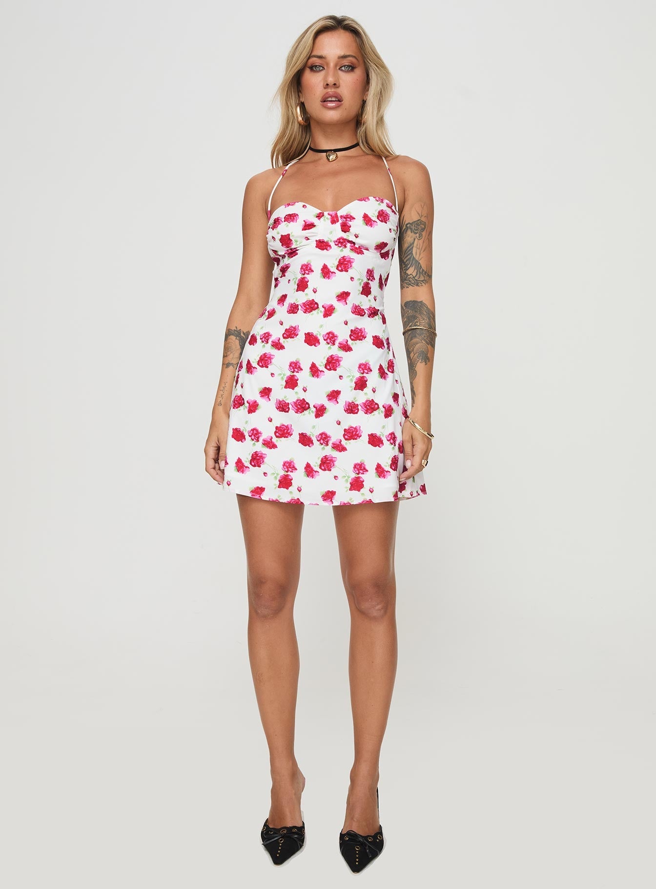 Arslan Mini Dress White Floral