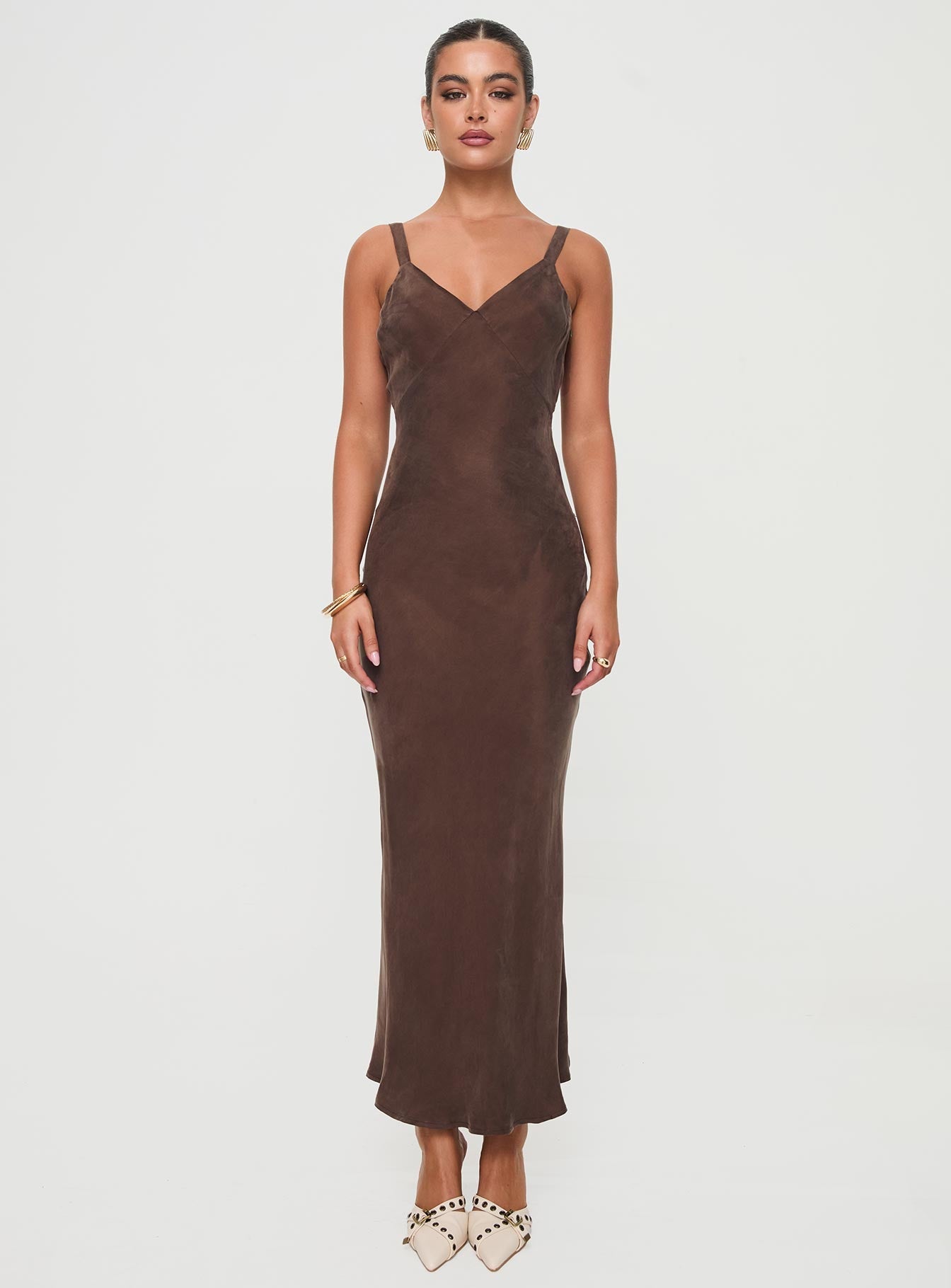 Laurette Maxi Dress Brown Petite