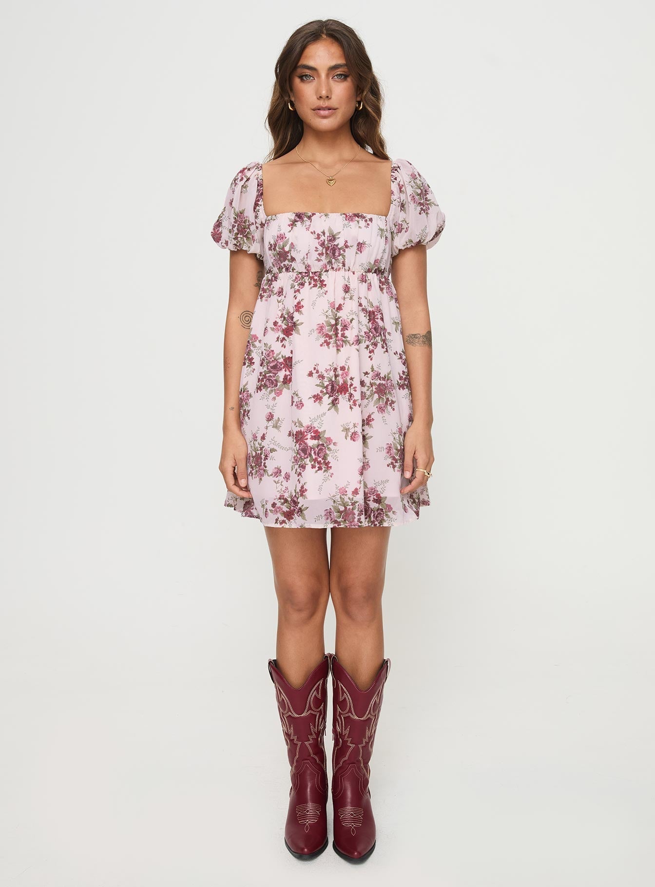 Let's Dance Mini Dress Cream Floral