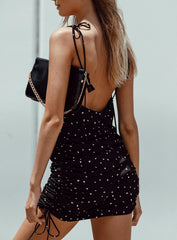 String Along Mini Dress Hearts Black
