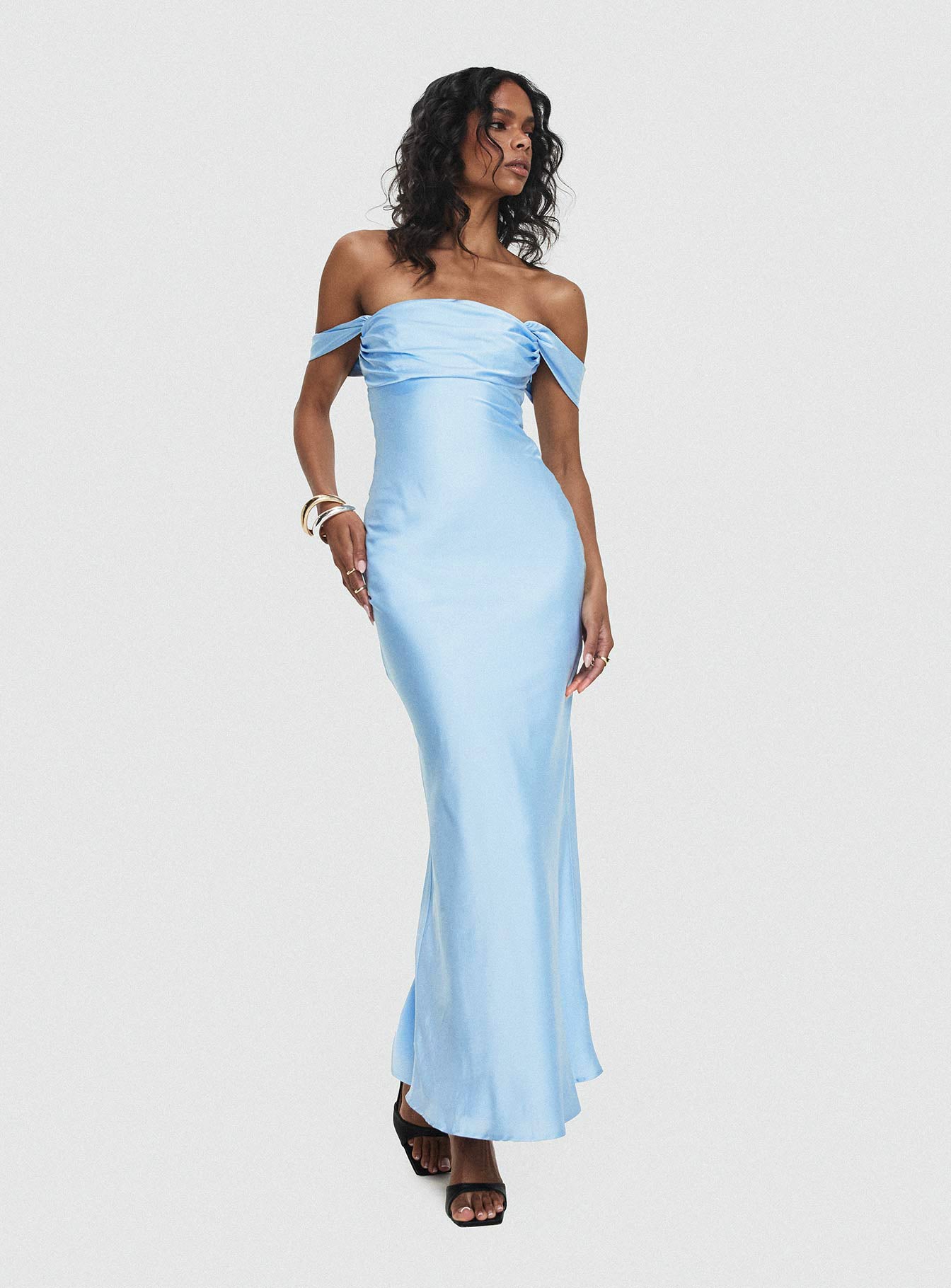 Azura Off The Shoulder Maxi Dress Blue