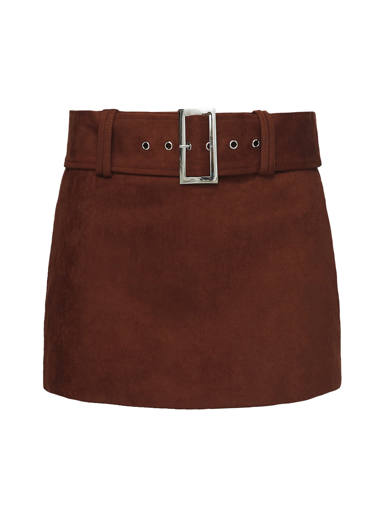 Movita Belted Mini Skirt Brown