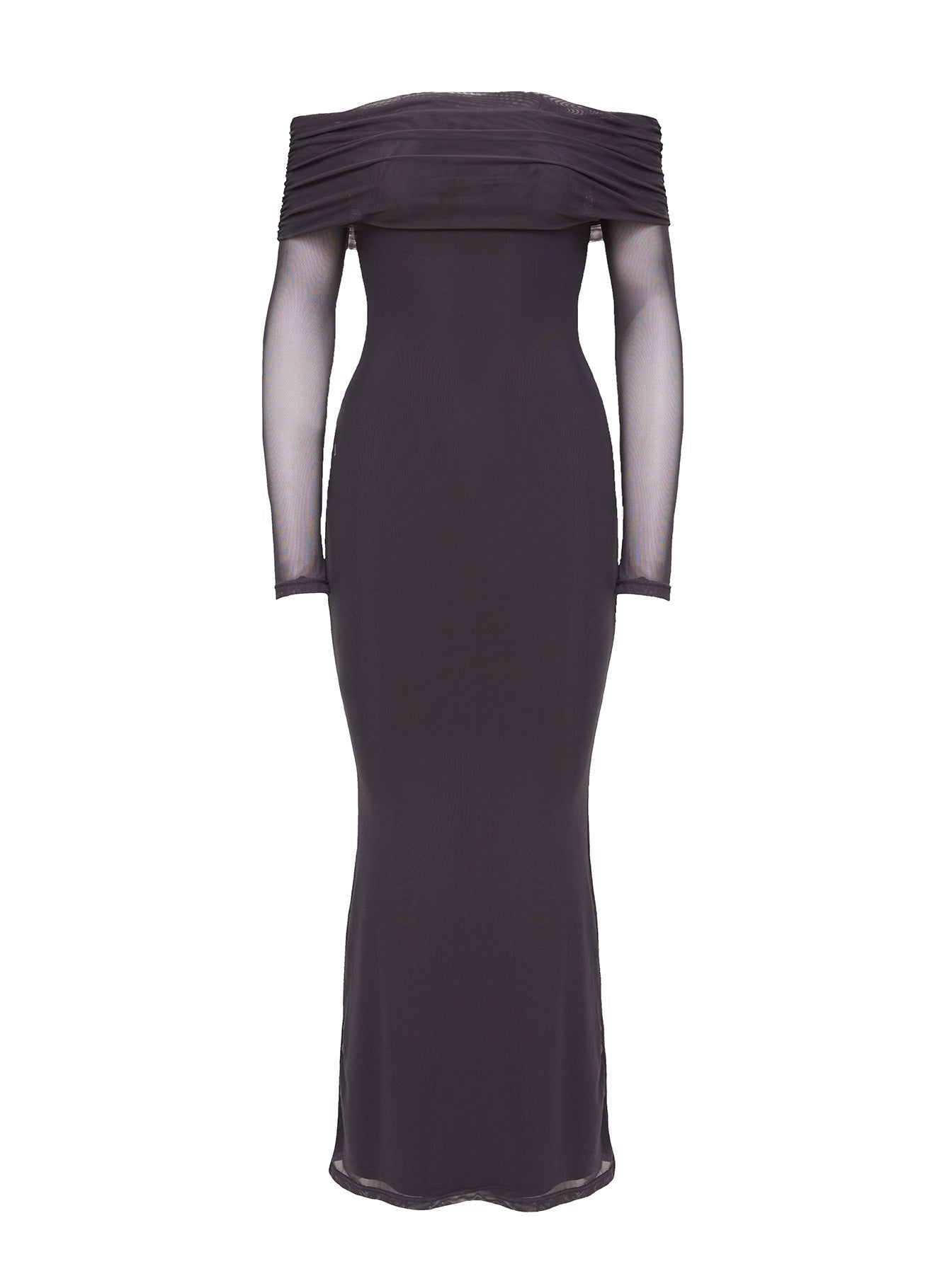 Saywell Off The Shoulder Maxi Dress Charcoal
